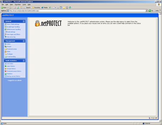dotnetProtect administrative console
